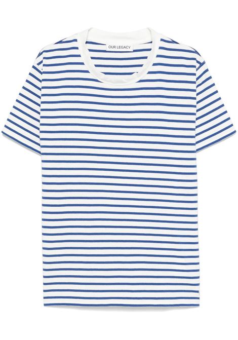 T-shirt Genova in bianco e blu Oure Legacy - uomo OUR LEGACY | M2256BGS